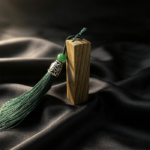 Green Sandalwood Blank Name Seal, Wooden Custom Stamp with Tassel