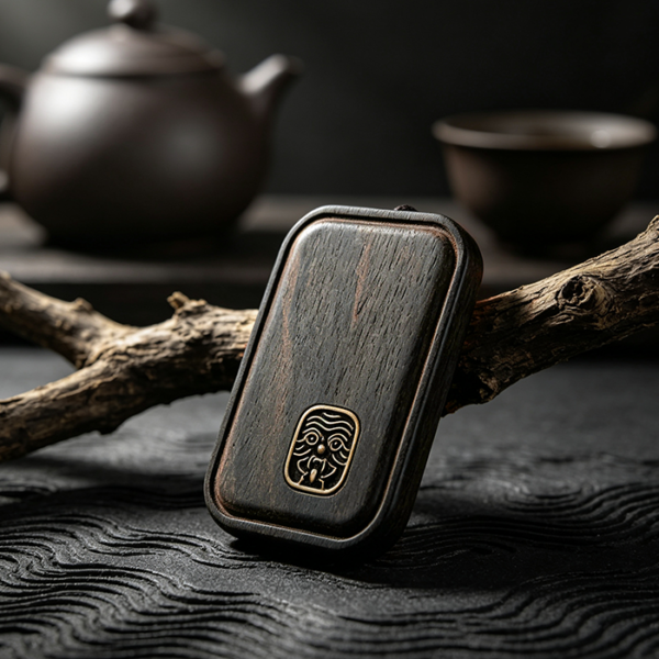 Ebony Inlaid Copper Plain Wu Shi Plaque, Oriental Safety Wenwan Talisman