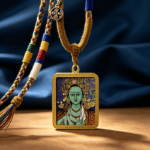 Tibetan Green Tara Hand Painted Thangka Ghau Box Pendant, Buddhist Protection Amulet
