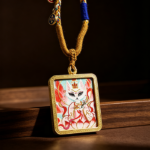 Nine-Tailed Fox Immortal Pink Style Thangka Ghau Box Pendant, Charm & Blessing Spiritual Amulet