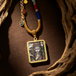 Ancient Opera Mask Figure Thangka Ghau Box Pendant, Oriental Folk Spiritual Protection Amulet