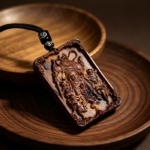 Five Directions God of Wealth Taoist Wooden Plaque, Fortune Attraction Spiritual Talisman